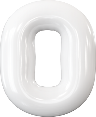 White Font Bubble Letter O